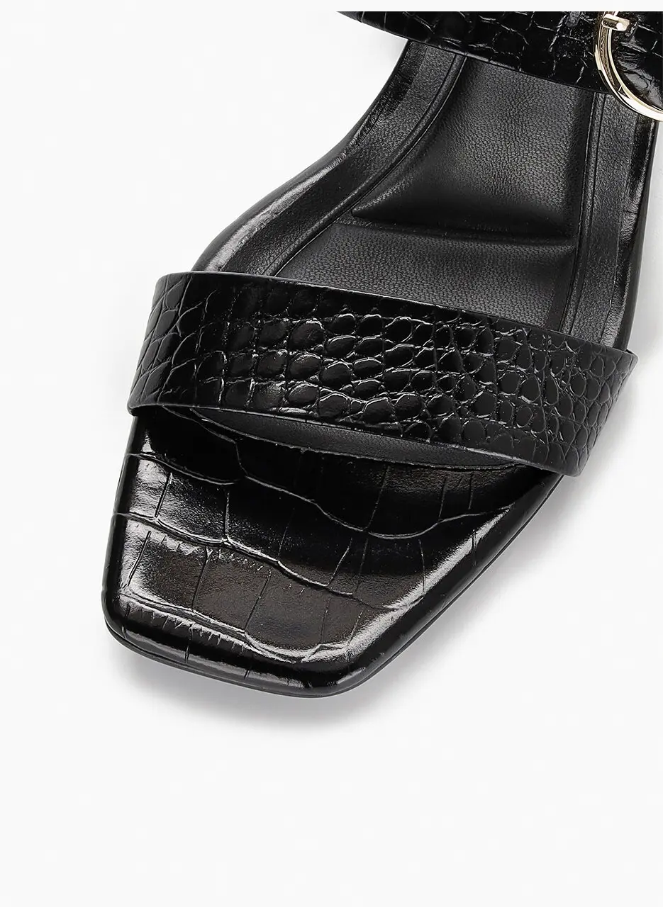 Anello Signature Strap Sandals - Black