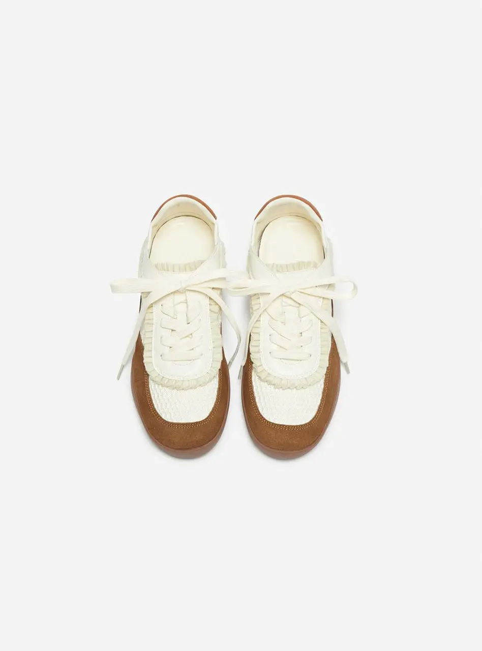 Ruffle low sneakers(Brown)_DG4DS26005BRN