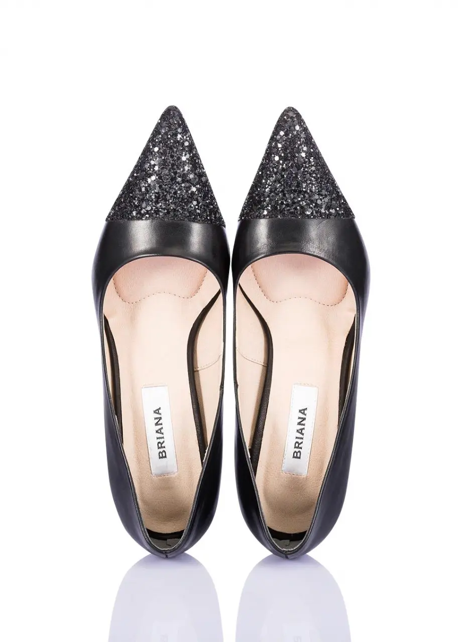 Glitter Stiletto Pumps [Black]