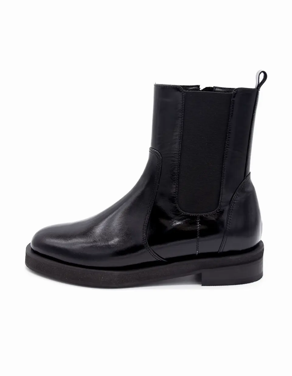 Zip Up Chelsea Boots_Glossy Black