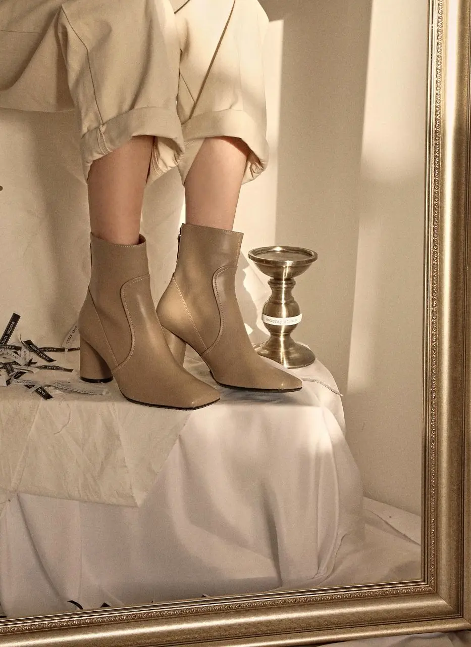 1418 Shio Ankle Boots - Khaki Beige