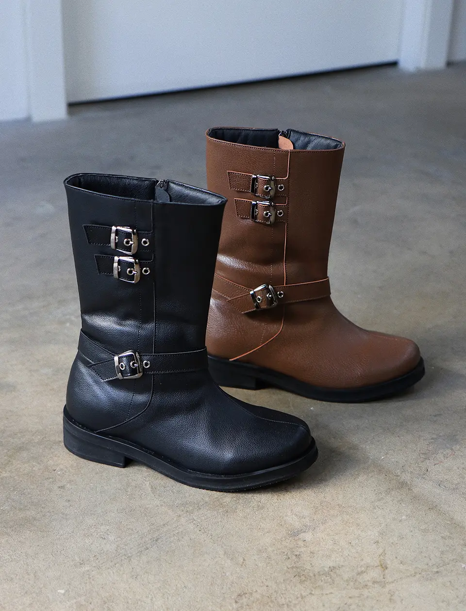 Day Buckle Biker Boots (2 Colors)