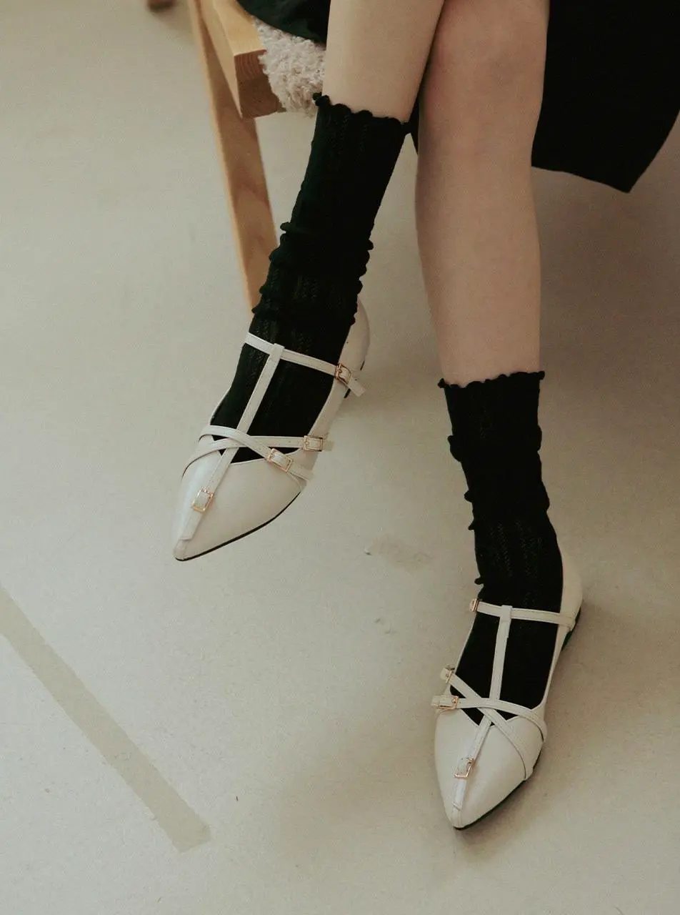 point T strap maryjane flat _ 3colors