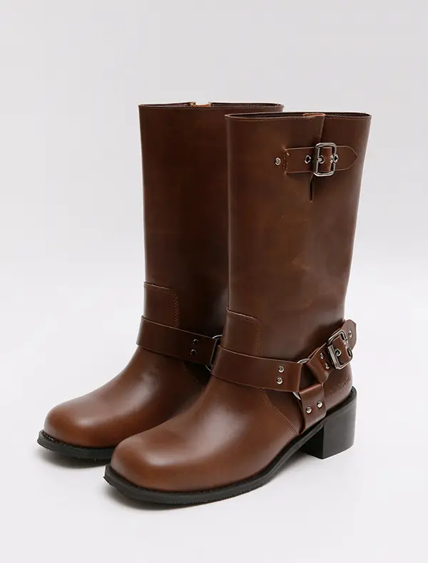 Wheelie Chunky Street Middle Boots (5cm)_4 Colors