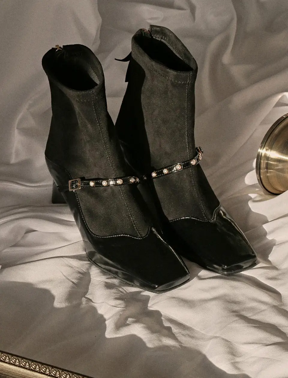 1422 Marang Boutique Strap Ankle Boots - Black