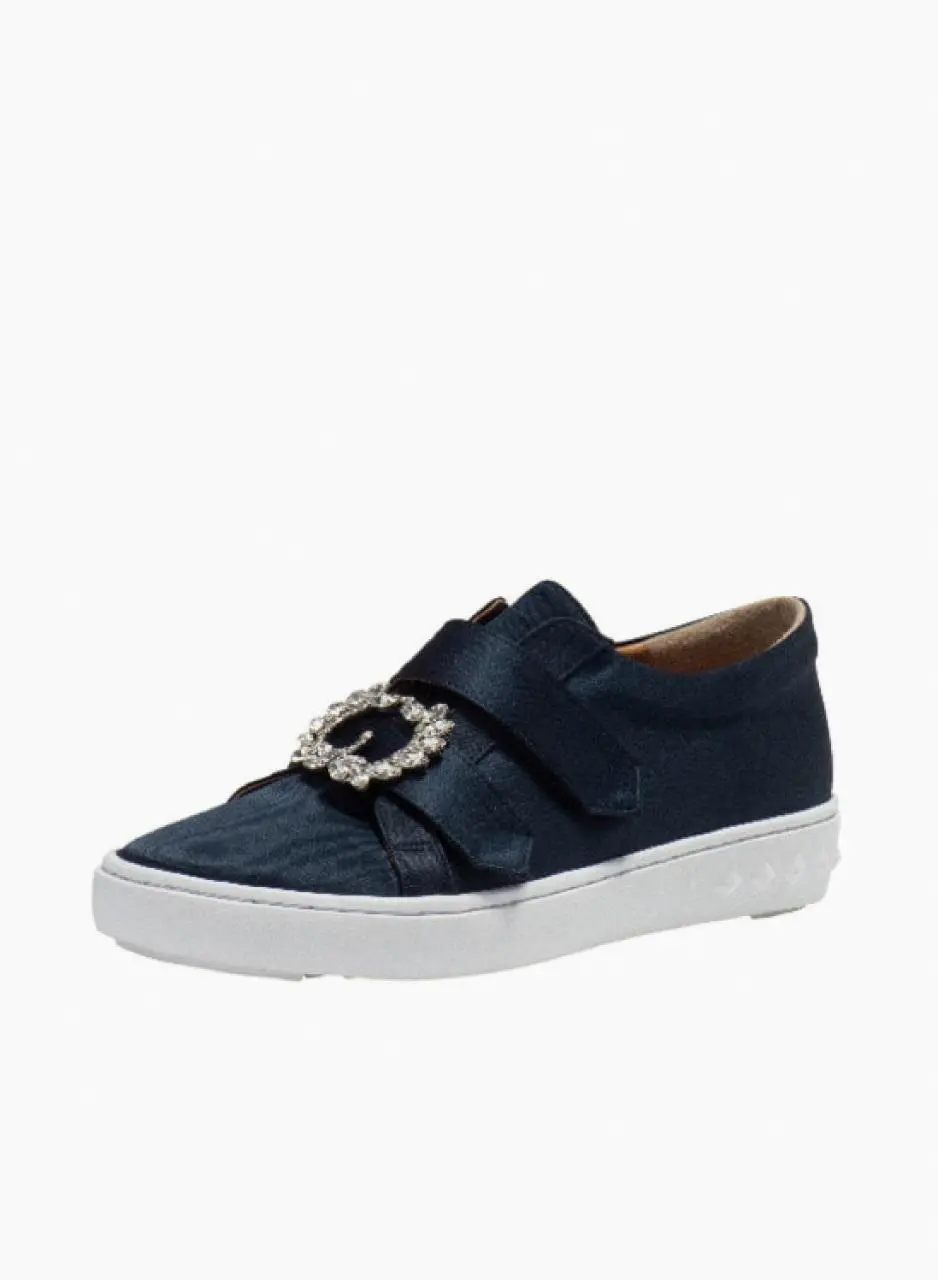 SILVO satin SNEAKERS [navy]