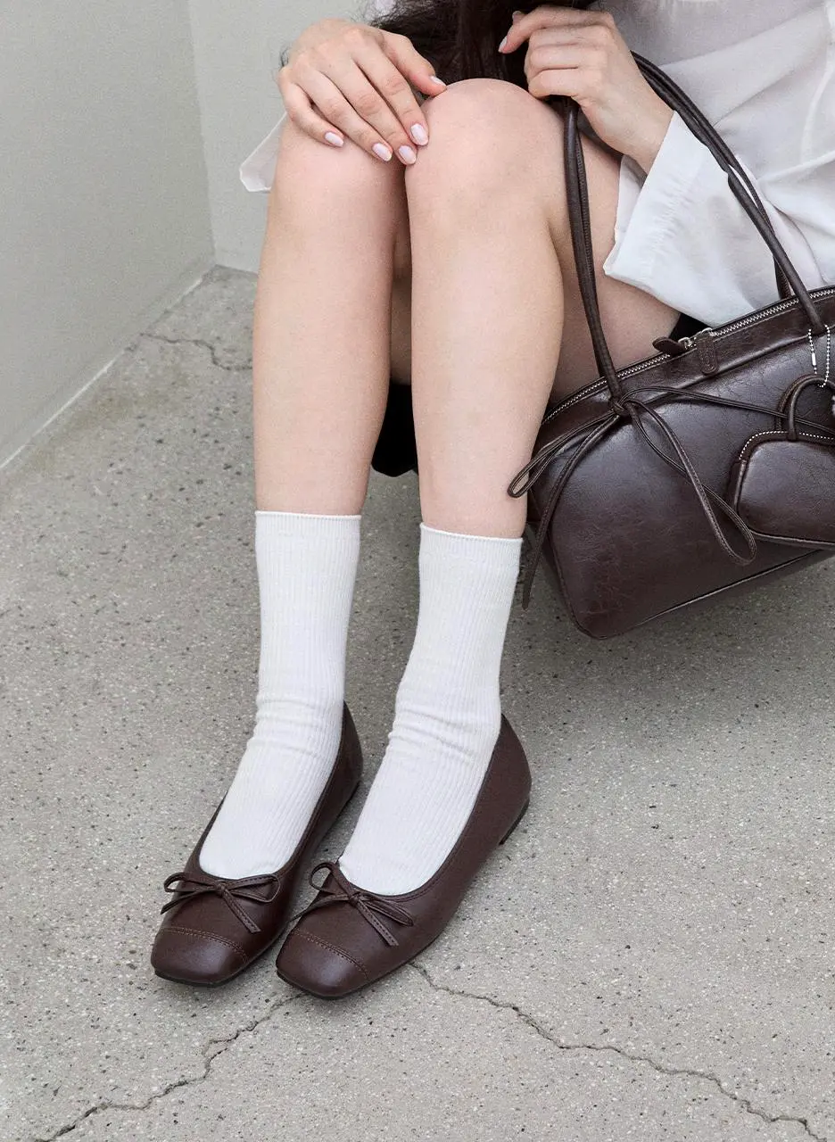 Rave Ribbon Flat 1.5cm Ballet Shoes (UA9037) (5color)