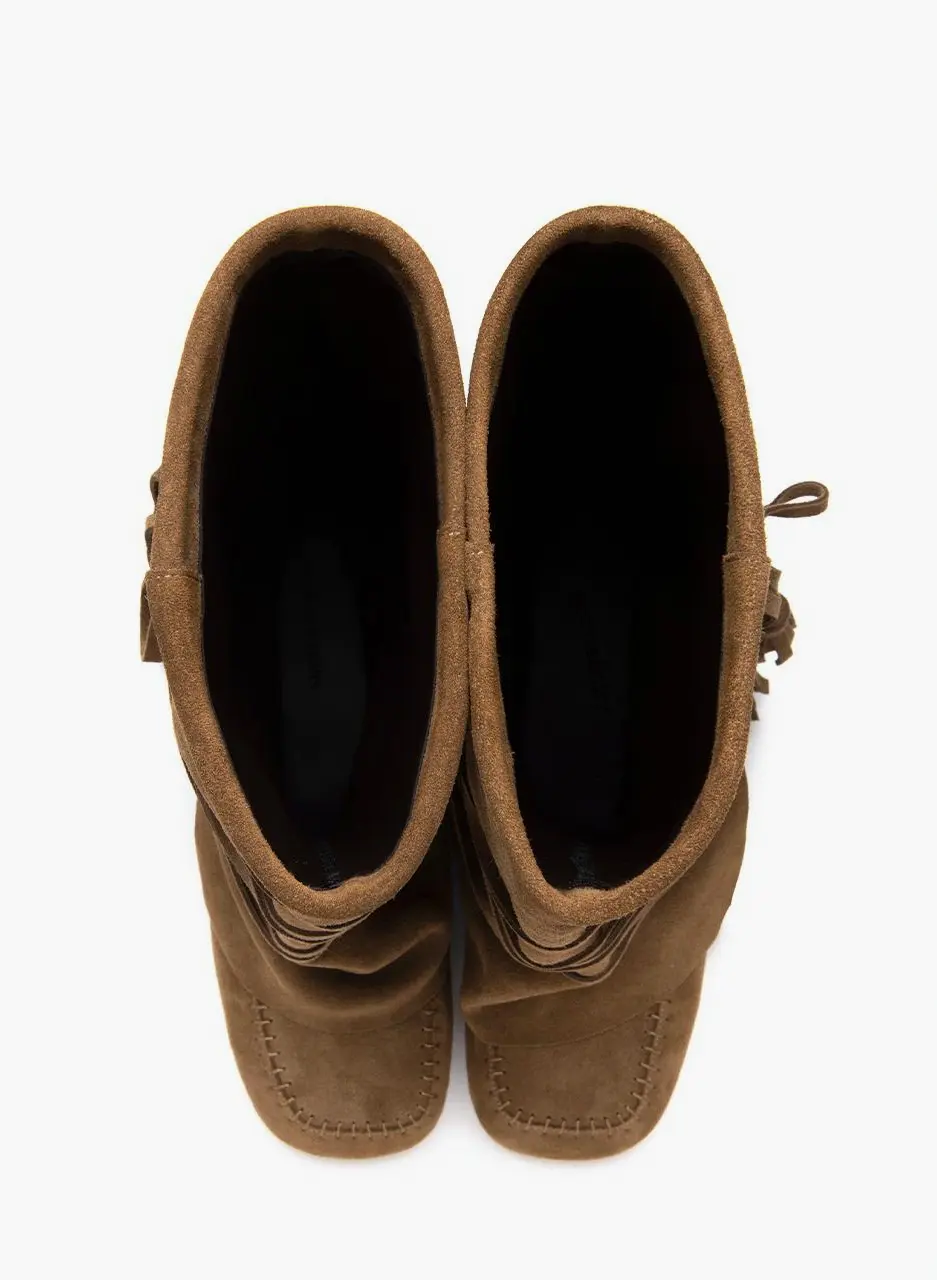 WRAPAROUND TASSEL BOOTS (Coco Brown)
