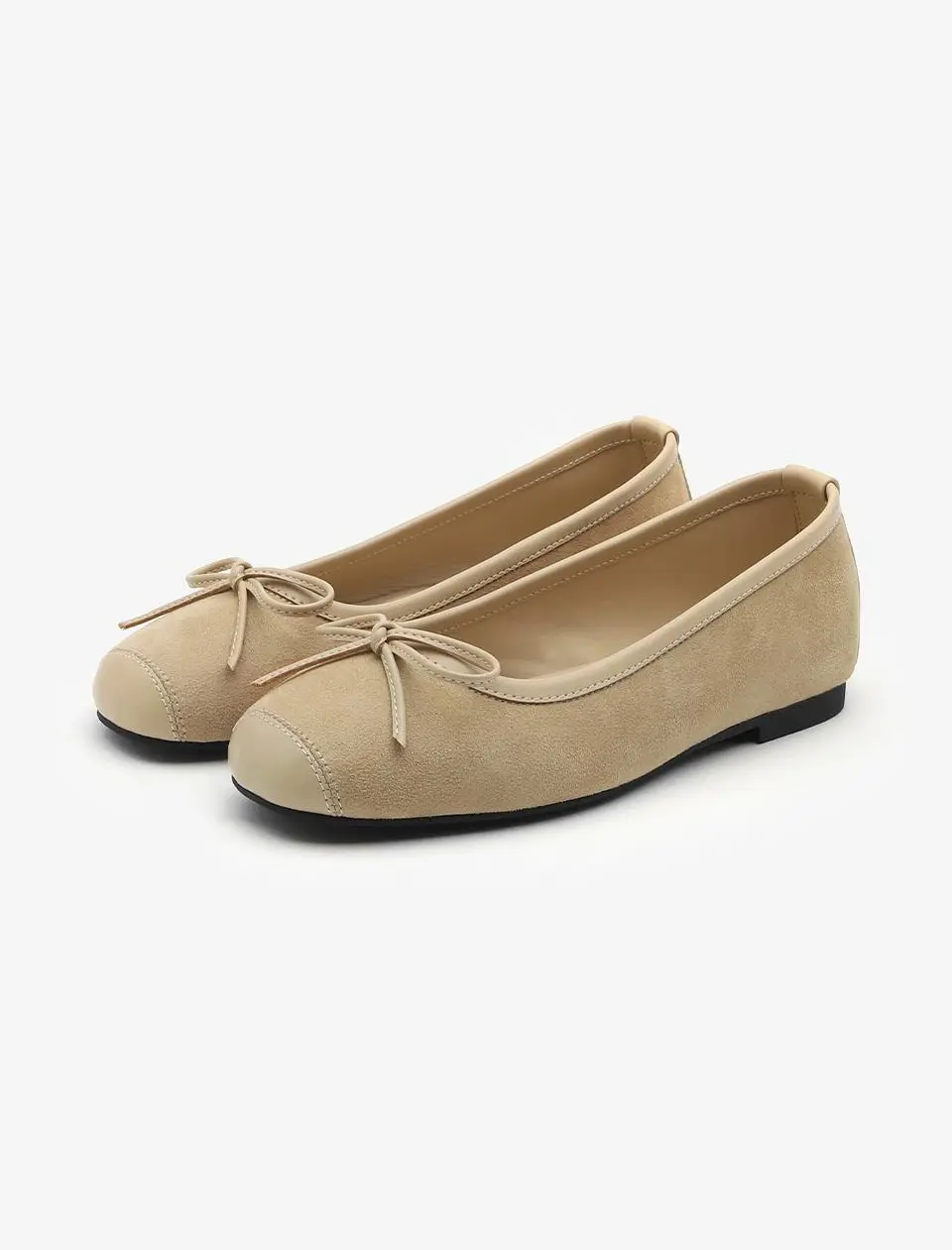 Kate Suede Ribbon 1cm Flat Shoes