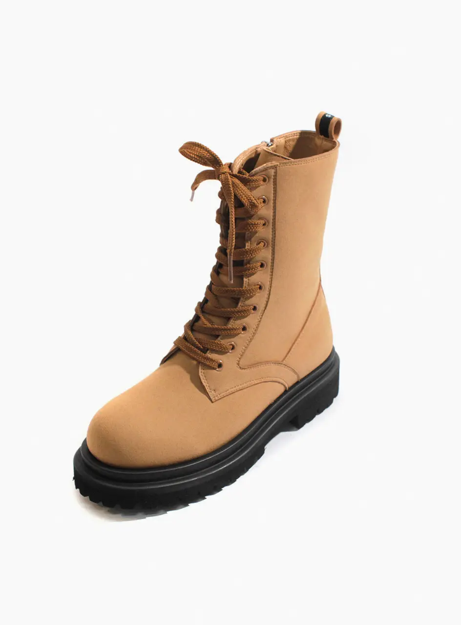 Camel Chamude Lace-Up Walker Boots