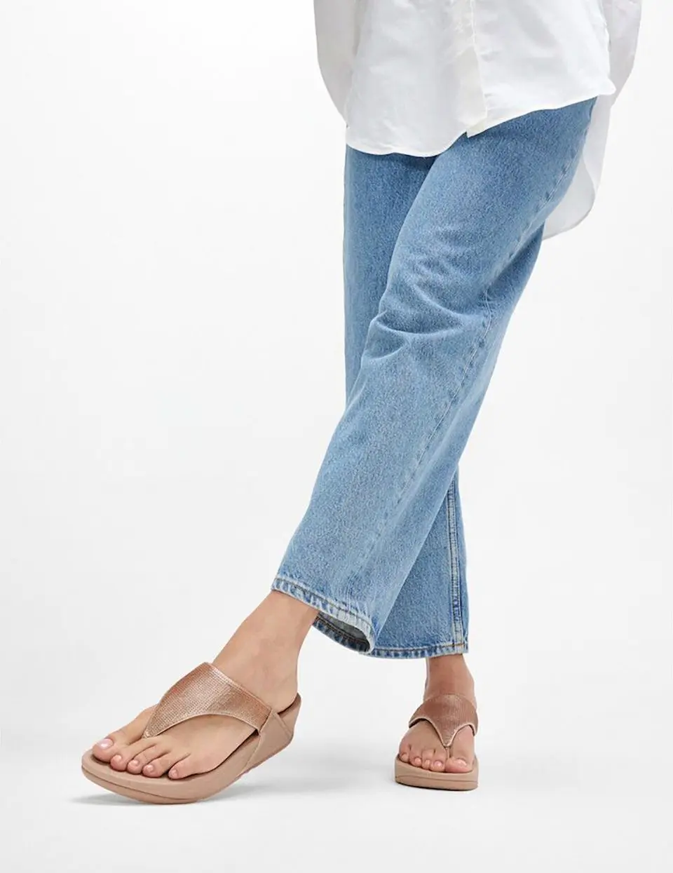 Samsung C&T Official SSF EXCLUSIVE Lulu Women's Sequin Flip-Flop Sandals SLIDES [Classic Beige] (FT59K2T02A)