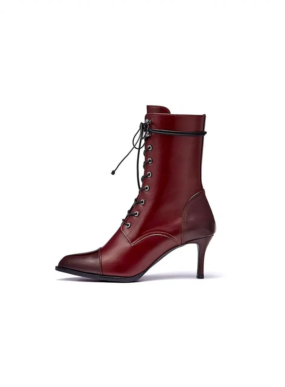 CM19BA701 Lace-up Boots_Wine
