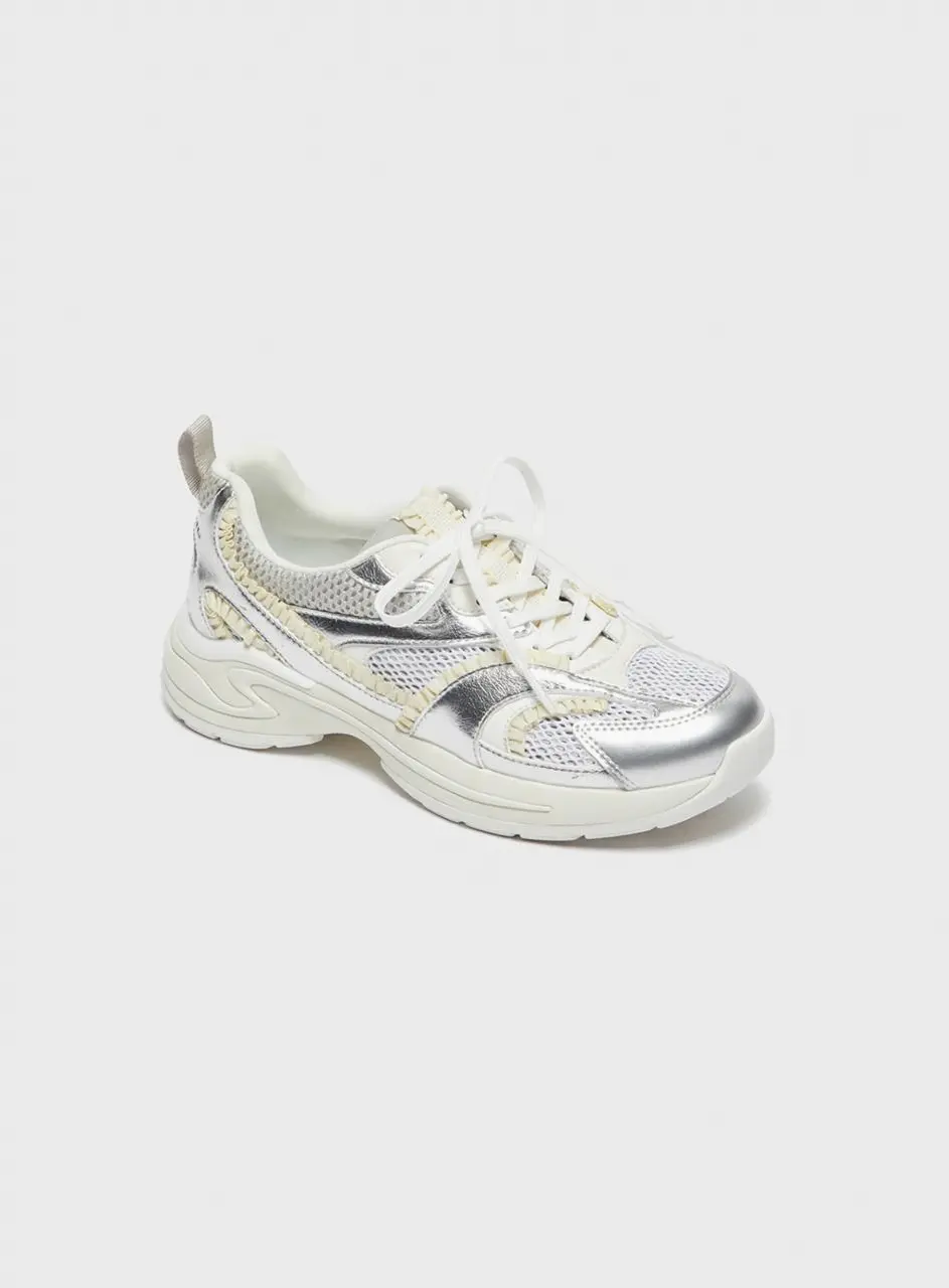 Ruffle mesh Sneakers [silver] (DG4DS26037SVX)