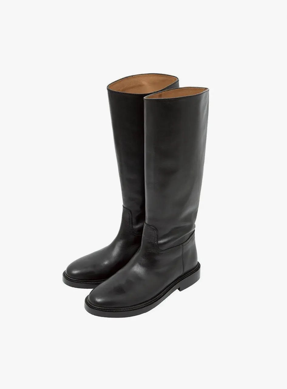 Real Leather Urban Long Boots (SIAC3082) [Black]