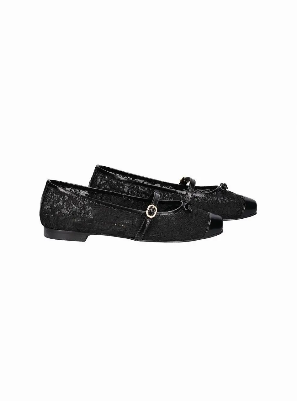 Giselle Flower Flats [Black]