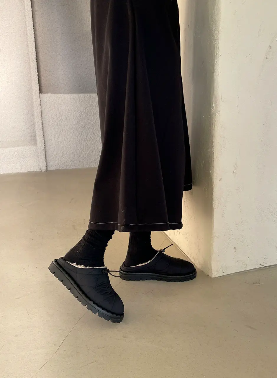 Mary Padding Fleece Mule (3cm)
