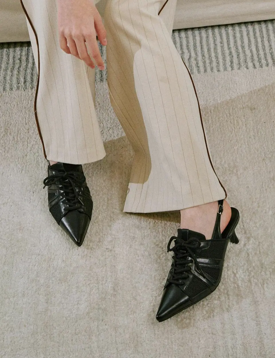 Two Tone Slingback Stiletto Shoes (ljh7097)