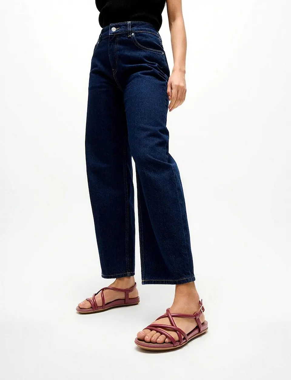 [Samsung C&T Official] Women's Gracie Leather Strappy Back Strap Sandals - Burnt Berry (FT64K2S306)