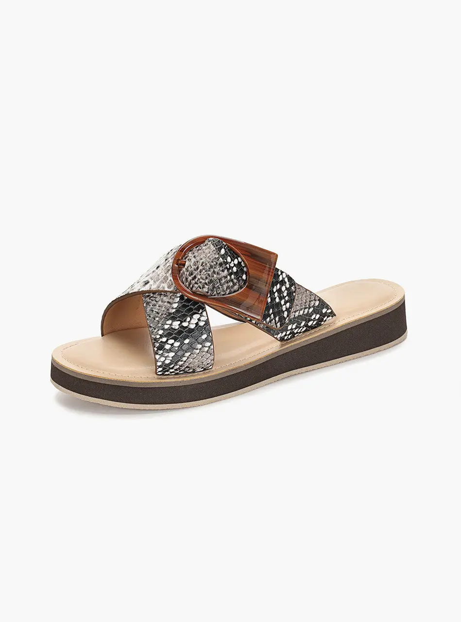 Anello Modern Platform Sandals - Beige