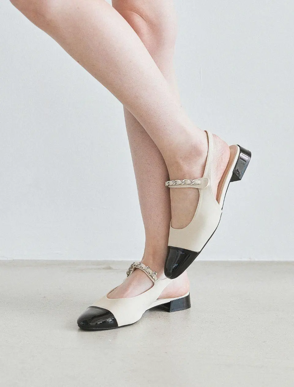 Chain Strap Sling Back