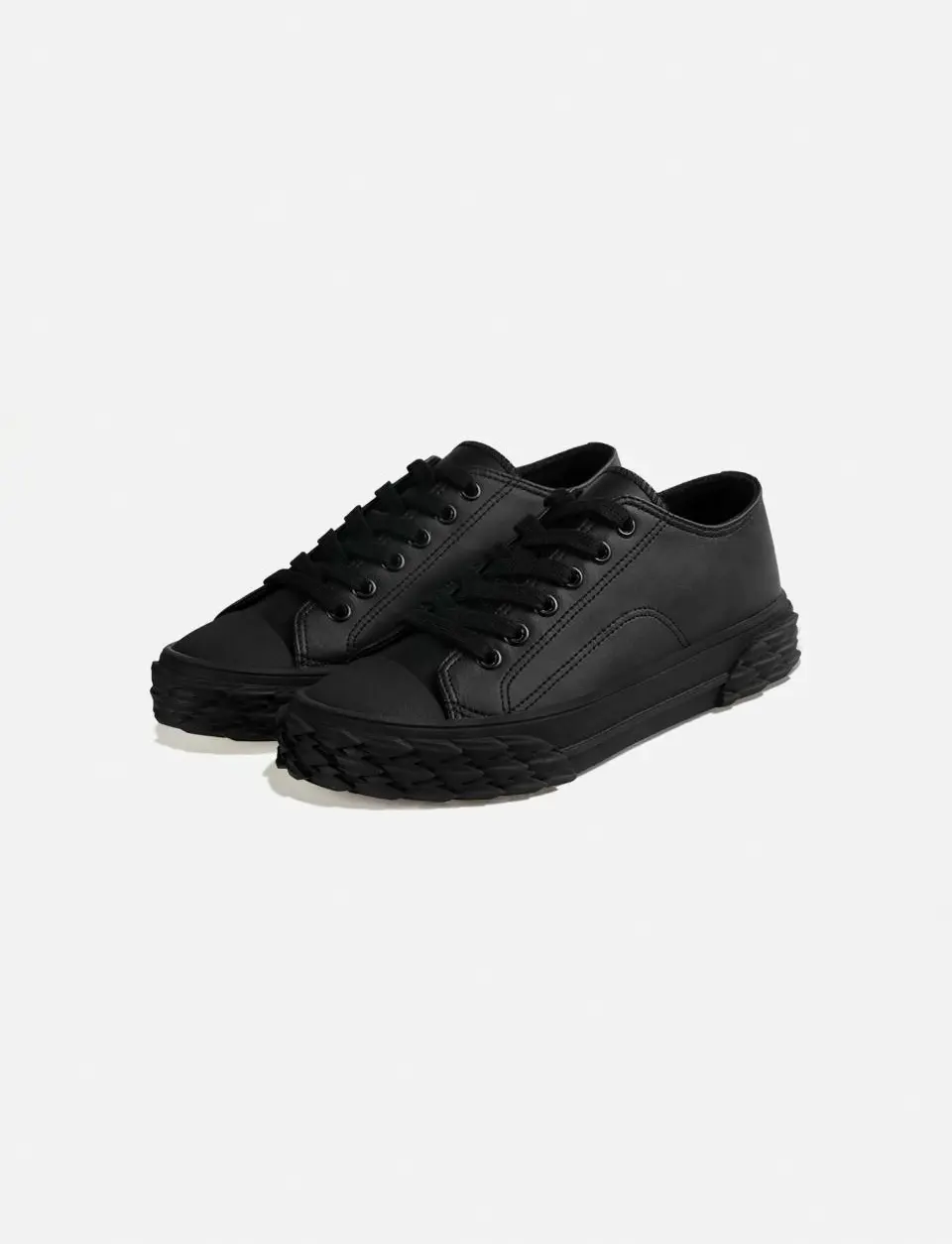 MAKO LEATHER SNEAKERS [BLACK]