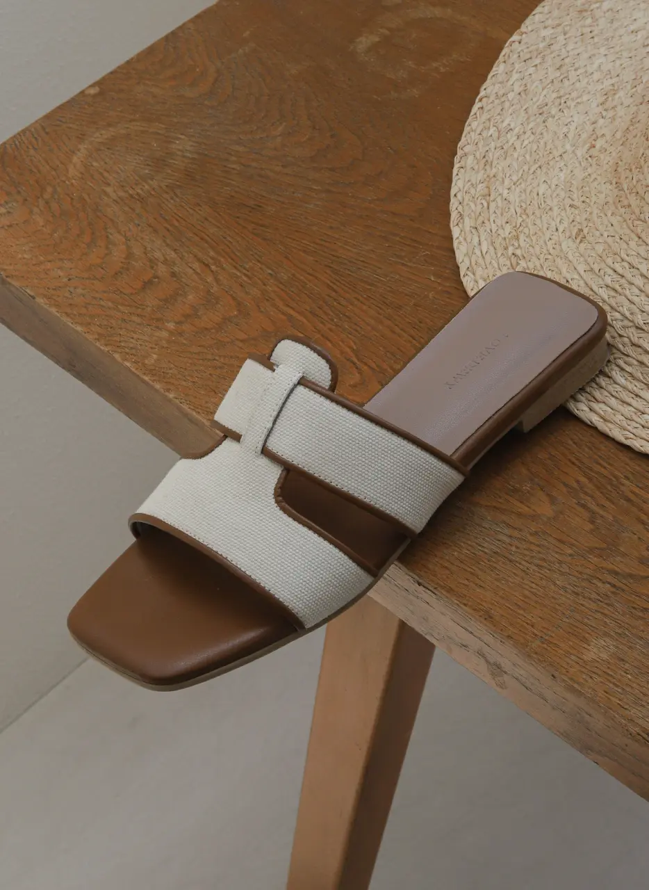 Stitch Slides (Canvas Ver.) (1cm)_Tan Brown