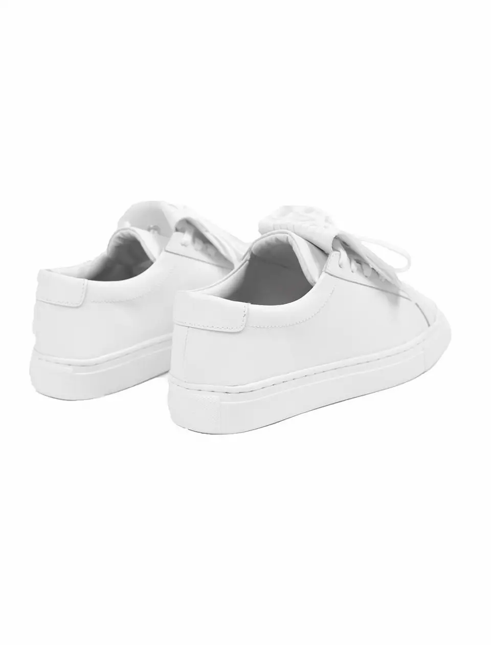 Women's Men's Cowhide Height-Increasing Minimalist Sneakers [White]