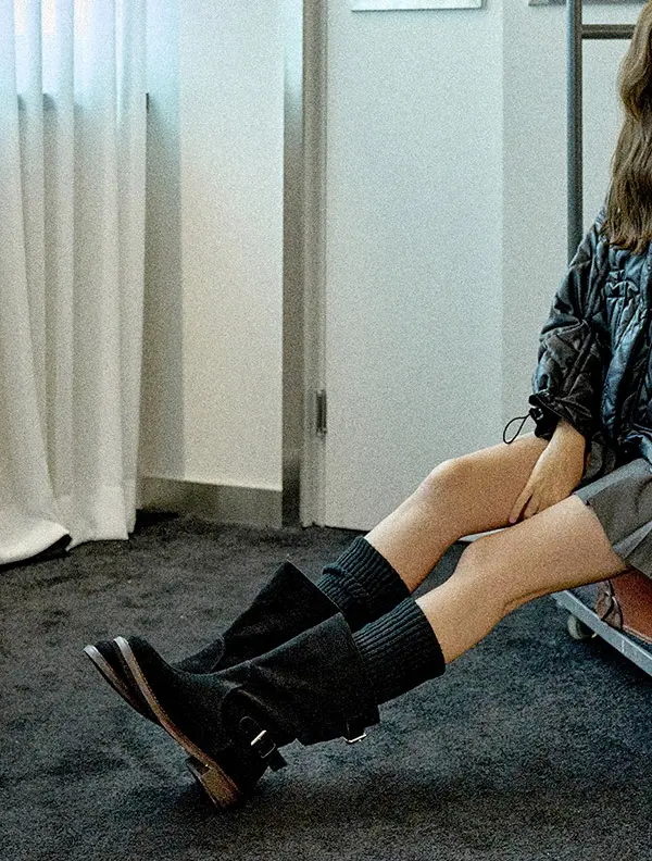 Nana Suede Two Belt Boots_B1342(3Colors)