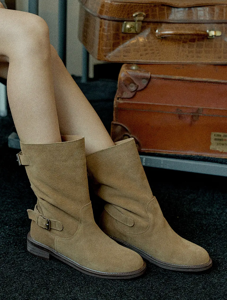 Nana Suede Two Belt Boots_B1342(3Colors)