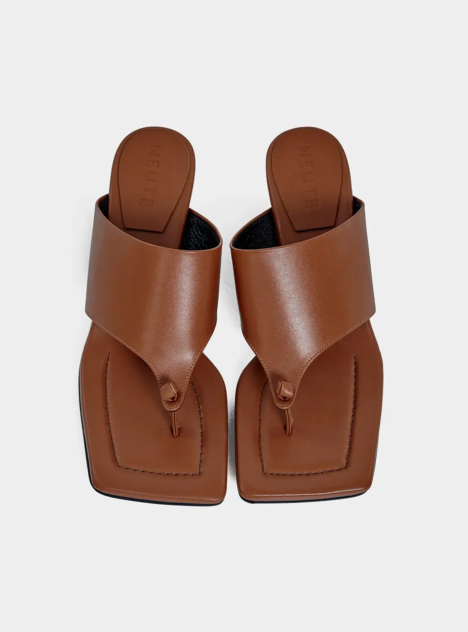40mm Leon Heel Sandal_Brown