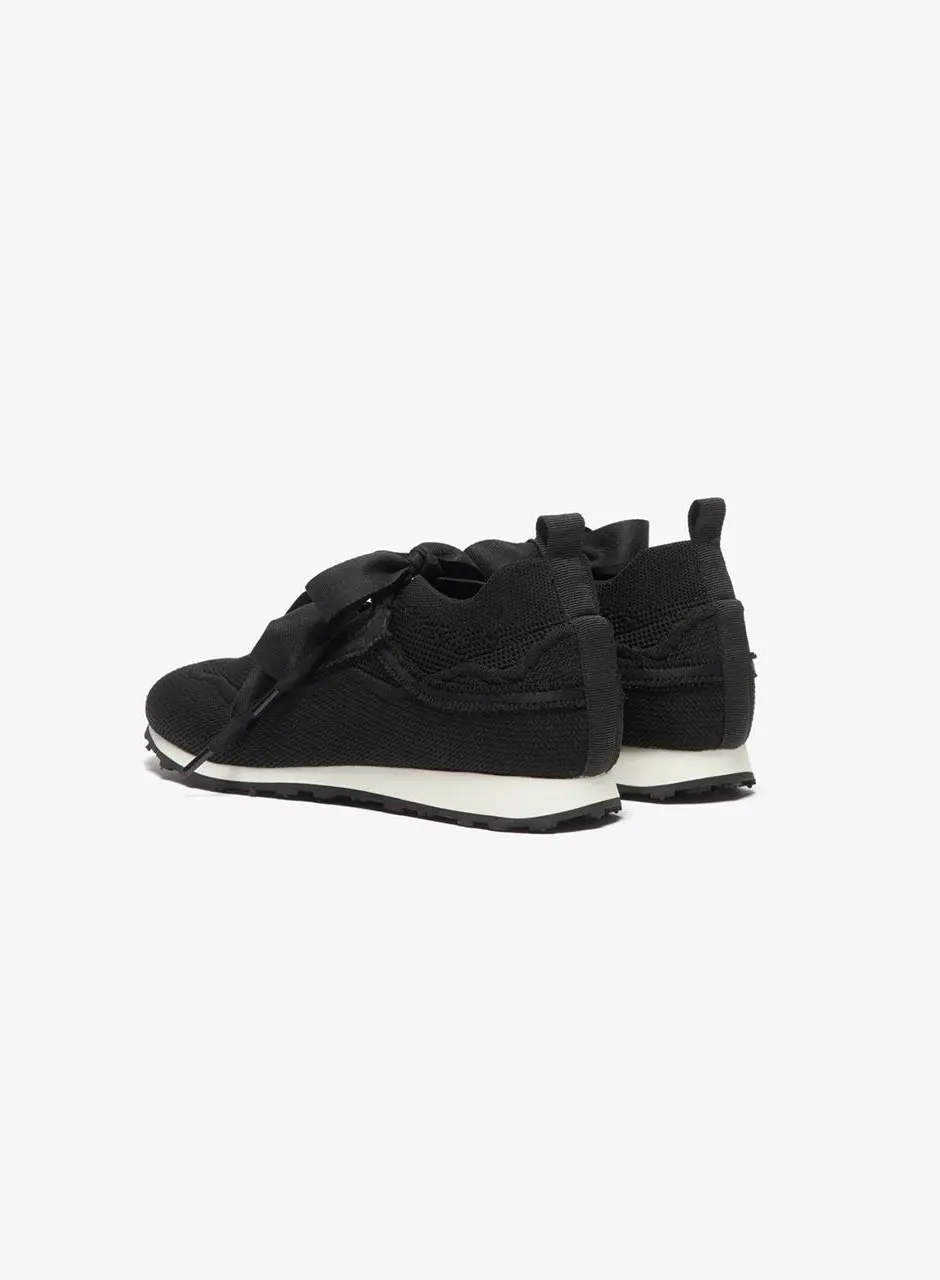 Ruffle knit sneakers(black)_DG4DS26007BLK