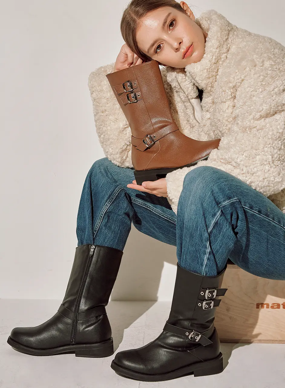 Day Buckle Biker Boots (2 Colors)