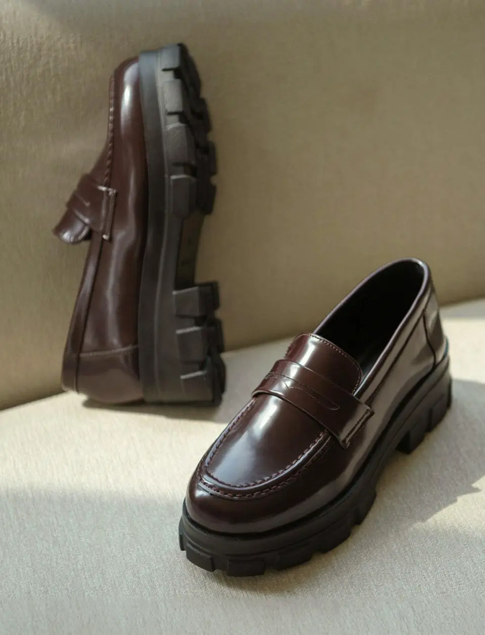 Lorenzi Platform Flats 5cm Loafers