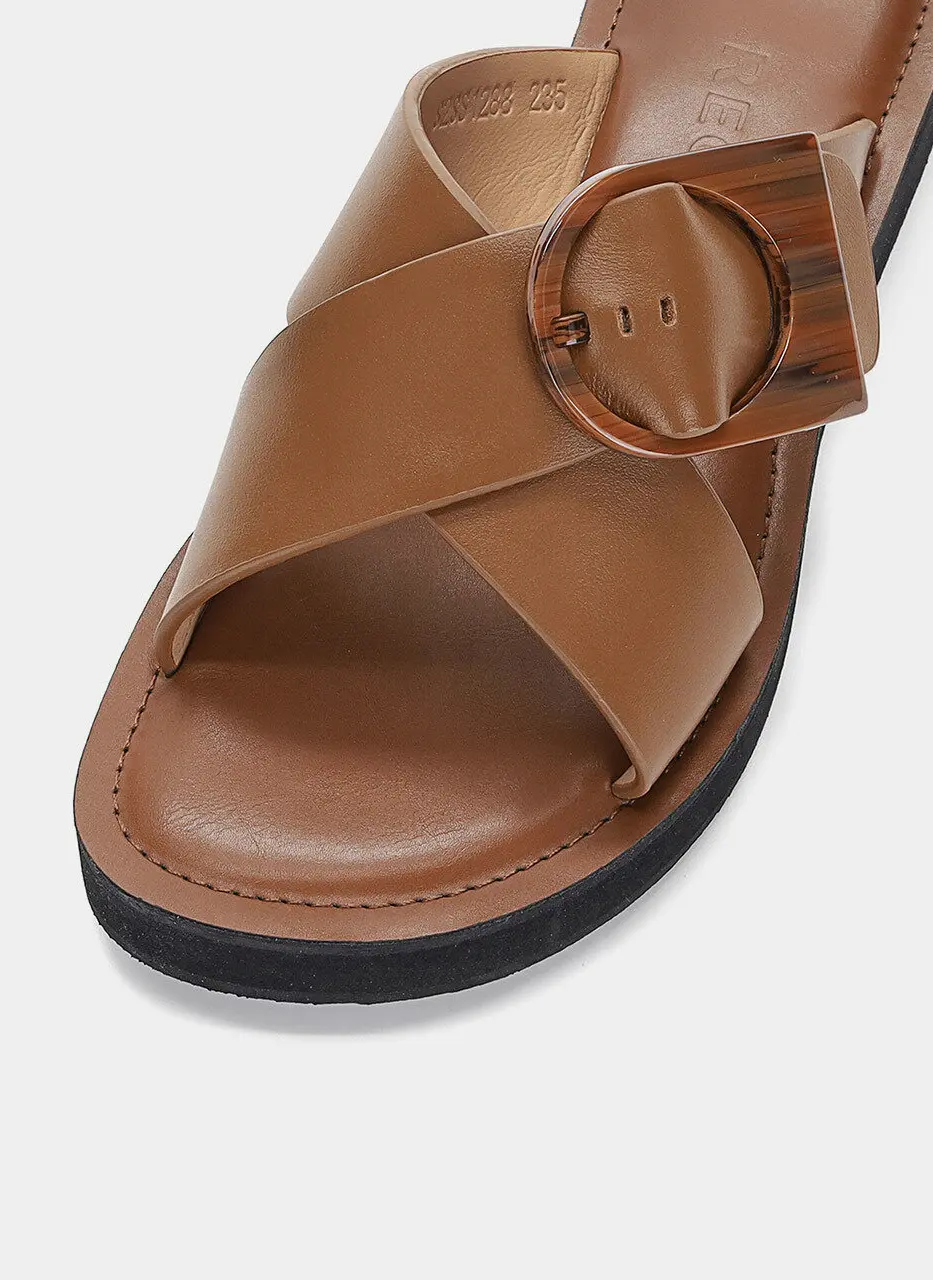 Anello Modern Platform Sandals - Brown