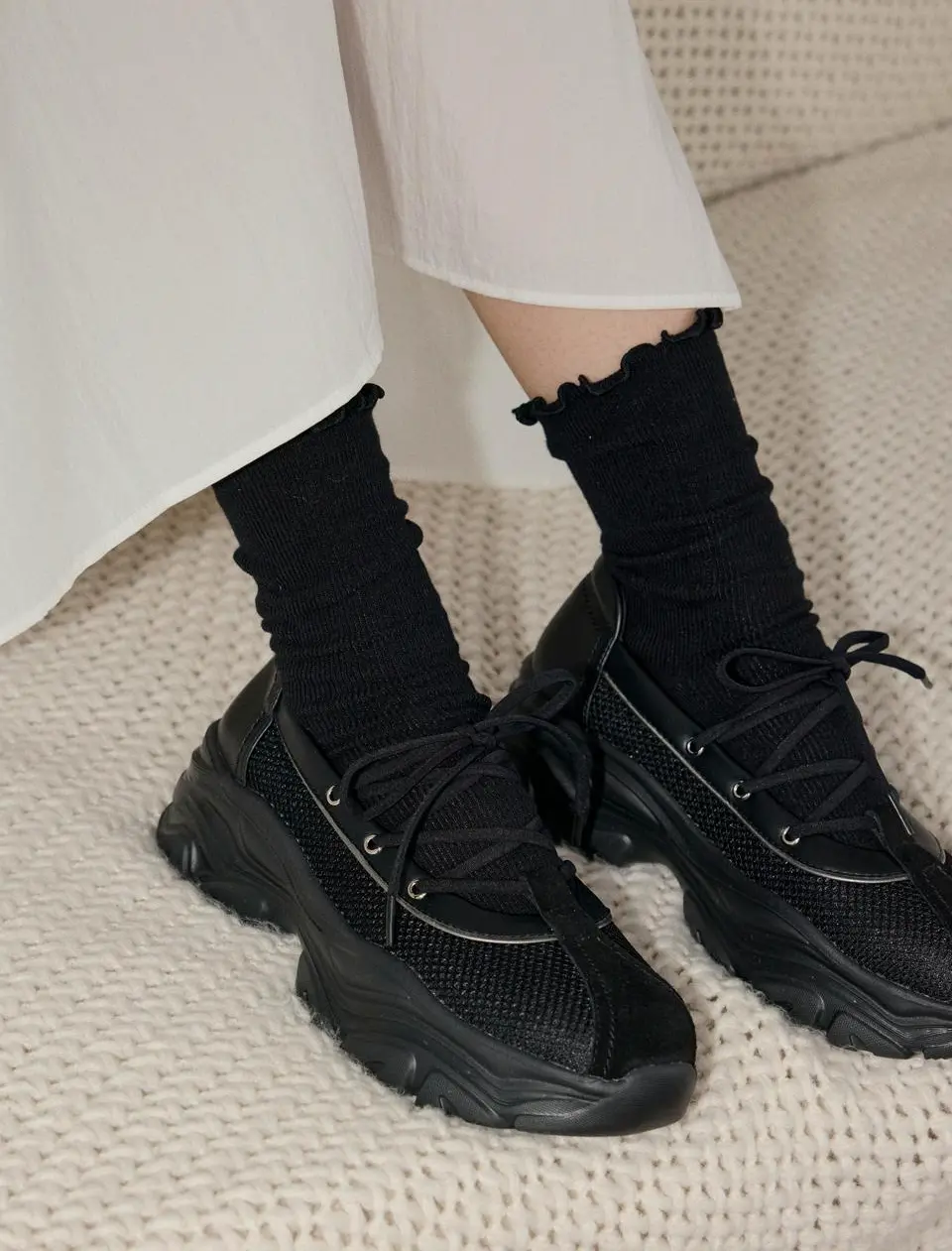 [BAY] Mesh Platform Sneakers (JLSO5E212BK)