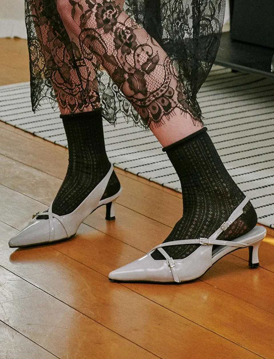 Stiletto Mary Jane Slingback Shoes (ljh7090)