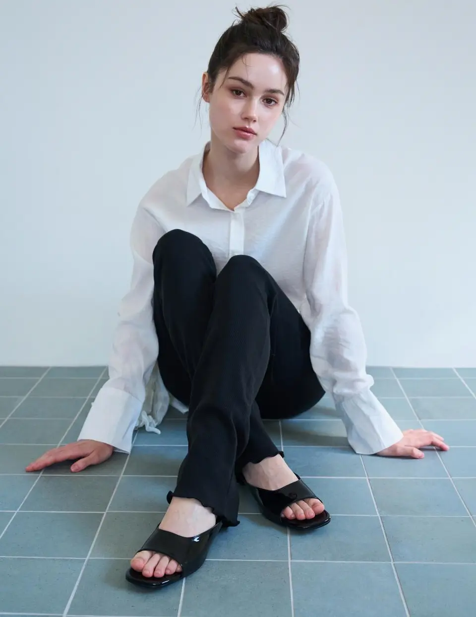 Mira Modern Square Heel 3.5cm Mules (CW0109EBK)