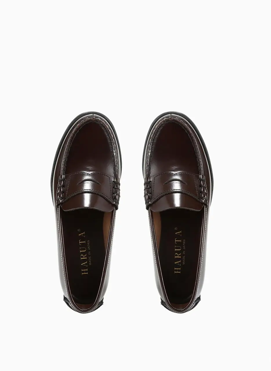 Cowhide Leather Classic Penny Loafer (HS-304) [BROWN]