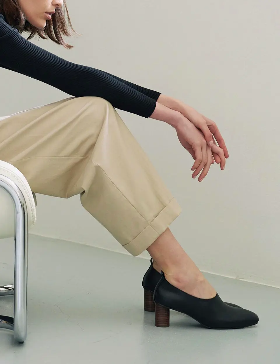 6cm Round Glove Pumps [Brown]