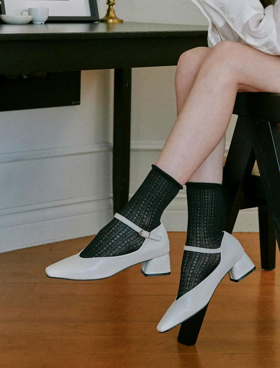 Ankle Strap 4cm Artificial Leather Pumps (ljh5013)