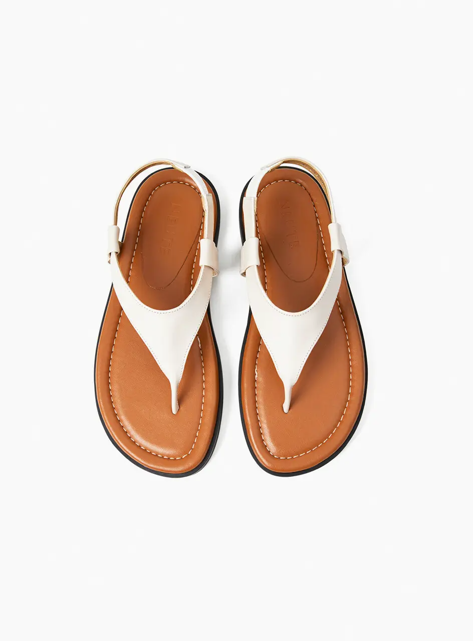 Pacific Leather Flip-flop Sandal_White
