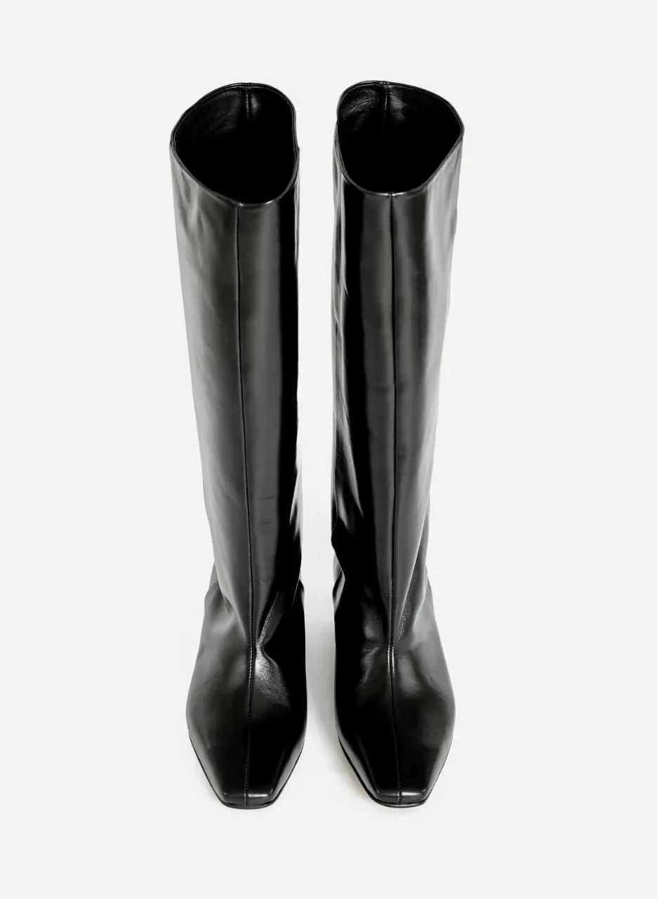 Regina Wedge-Heel Long Boots_Black