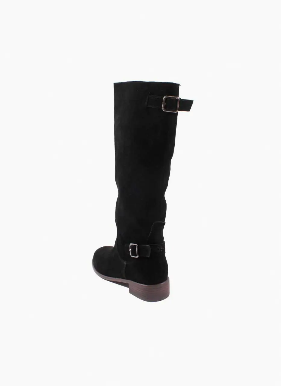 Area Suede Belt Long Boots (3 Colors)