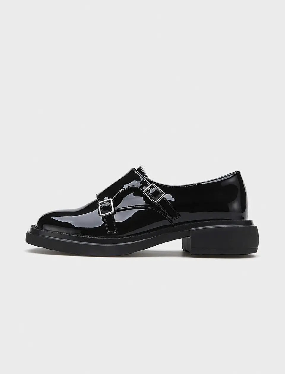 Round To Double Monk Strap Shoes (4 cm/2colors)