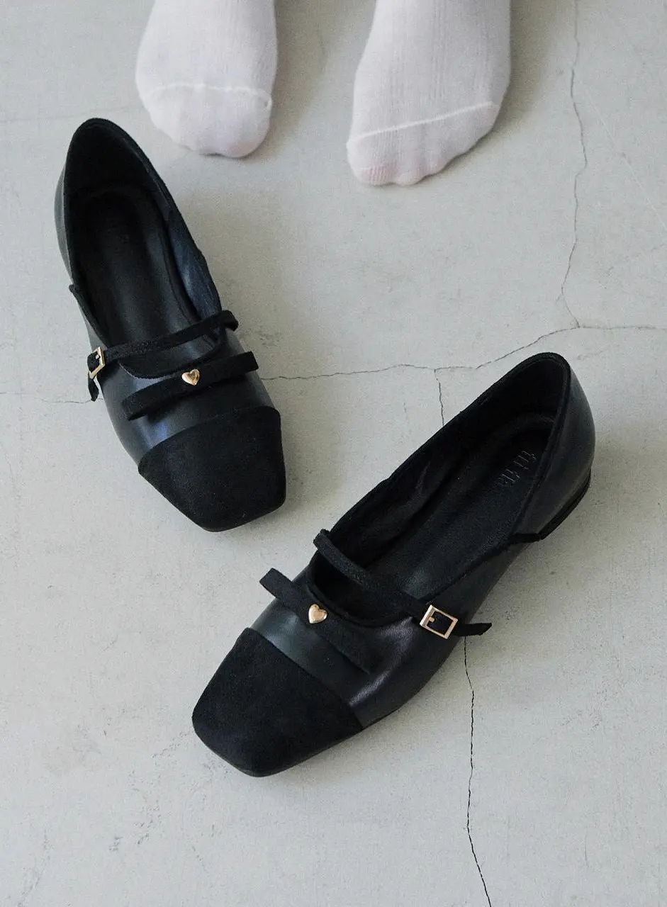 Heart Ribbon Mary Jane Flats (ljh7123)
