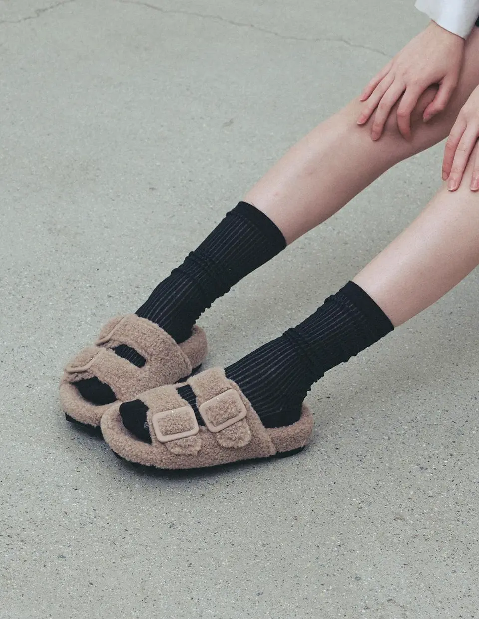 Teddy Bear Fur Slides (EO2513)