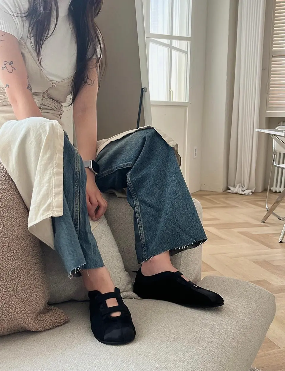 Mua Satin Elastic Band Mary Jane Flat Shoes (me363)