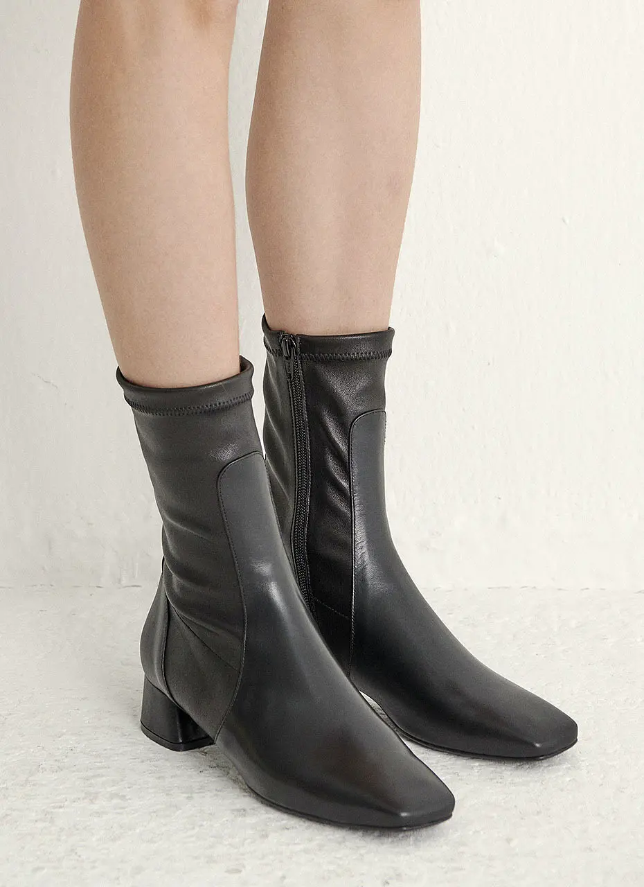 Two Parts Ankle Boots - Black