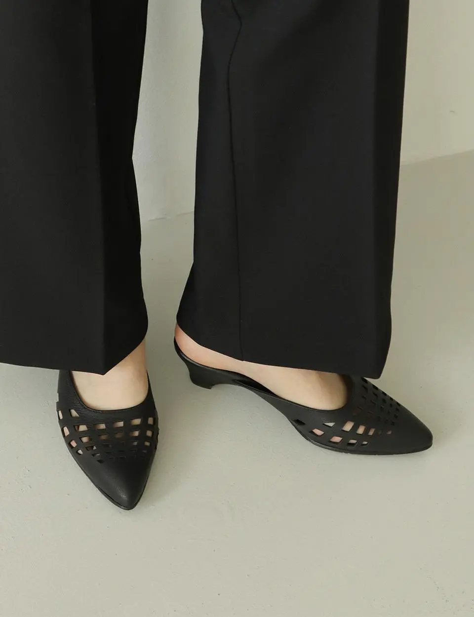 Natural Leather Jane Stiletto Mule Slides (GIS-20296)