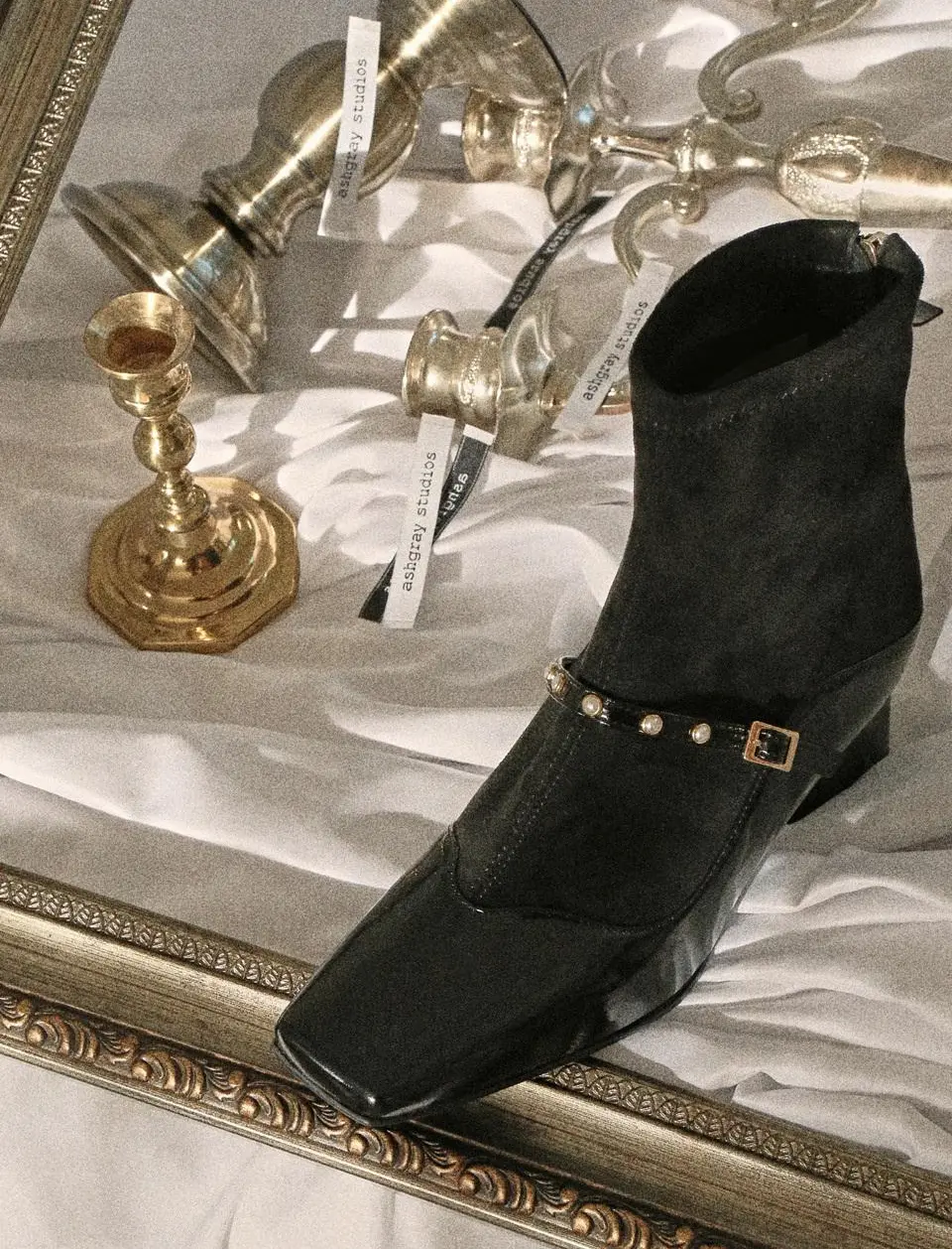 1422 Marang Boutique Strap Ankle Boots - Black